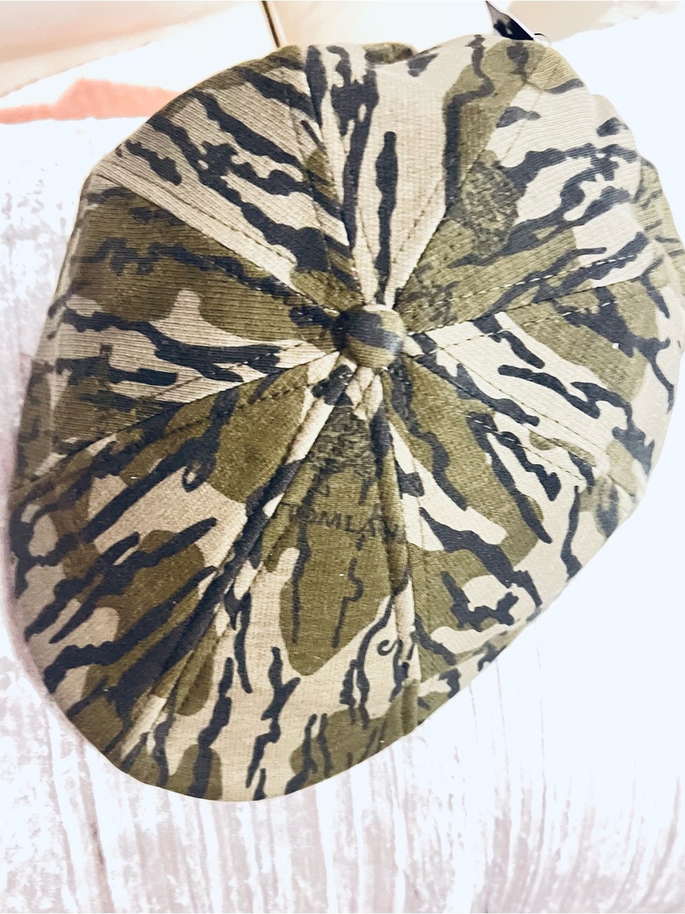 Mossy Oak Blaze Orange Hunting Cap with Camo Trim - Picture 3 of 9